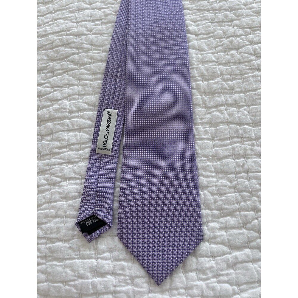 Dolce & Gabbana Men's Tie Lilac Purple Silk EUC